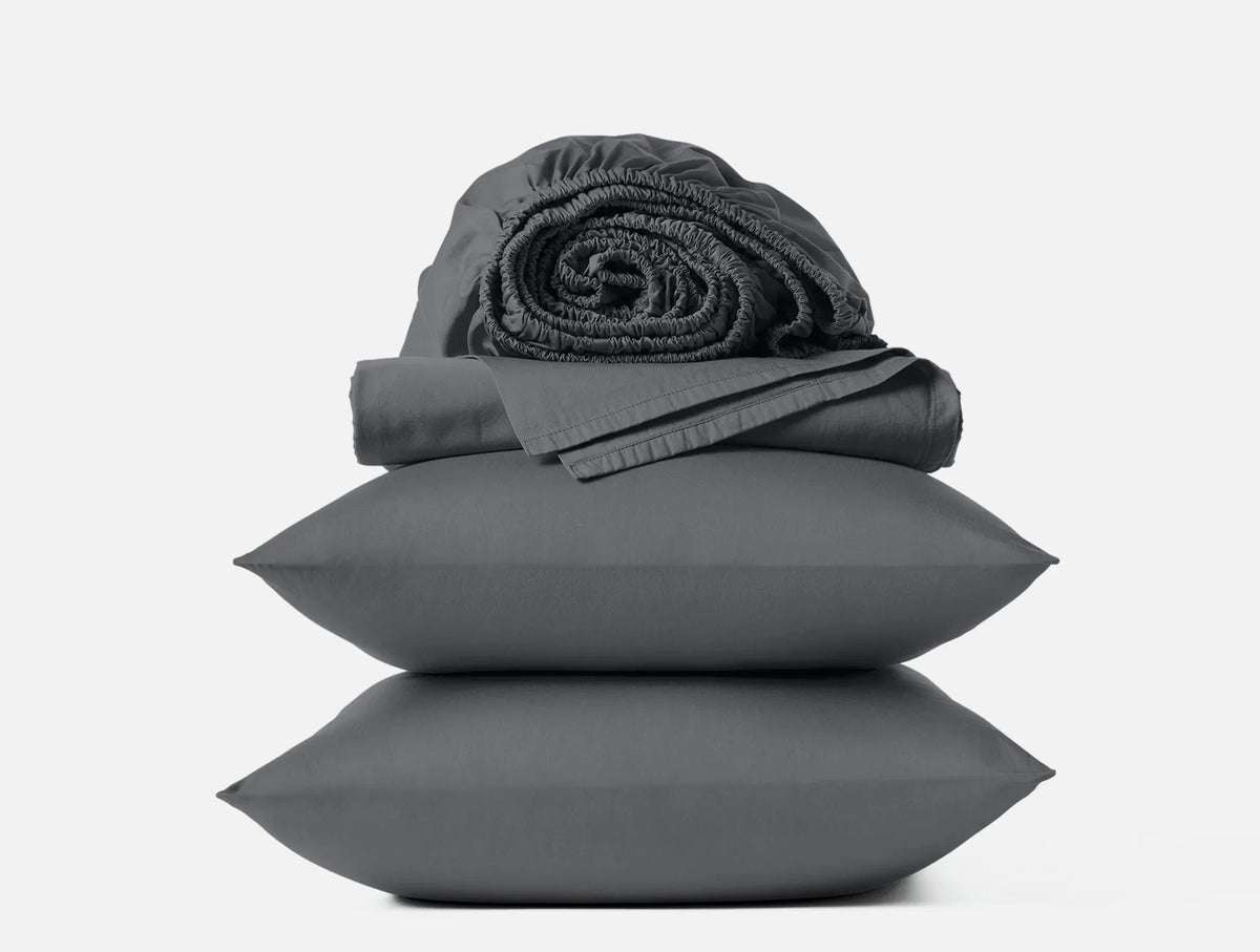 Coyuchi Cal King Graphite Classic Organic Sateen Sheet Set