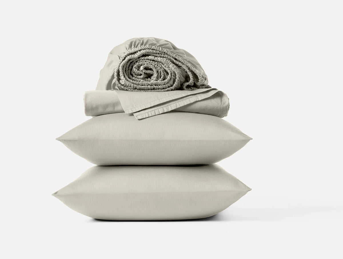 Coyuchi California King Stone Cloud Soft Organic Sateen Sheet Set