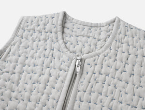 Coyuchi Pale Gray w Cools Pebbled Handstitched Organic Snuggle Sack