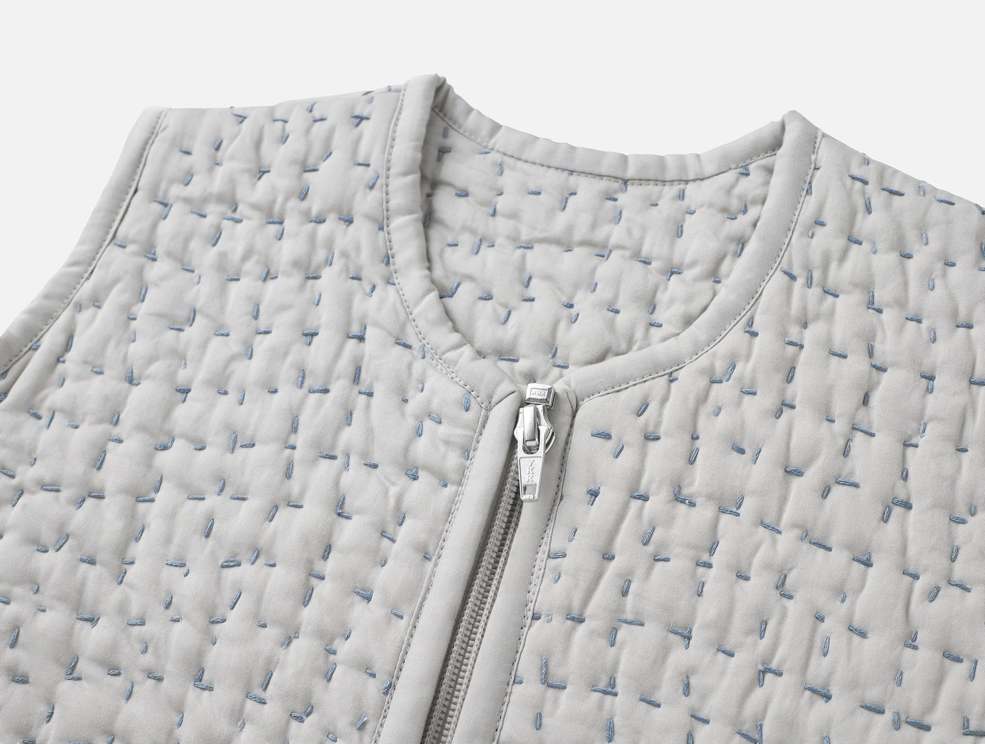 Coyuchi Pale Gray w Cools Pebbled Handstitched Organic Snuggle Sack