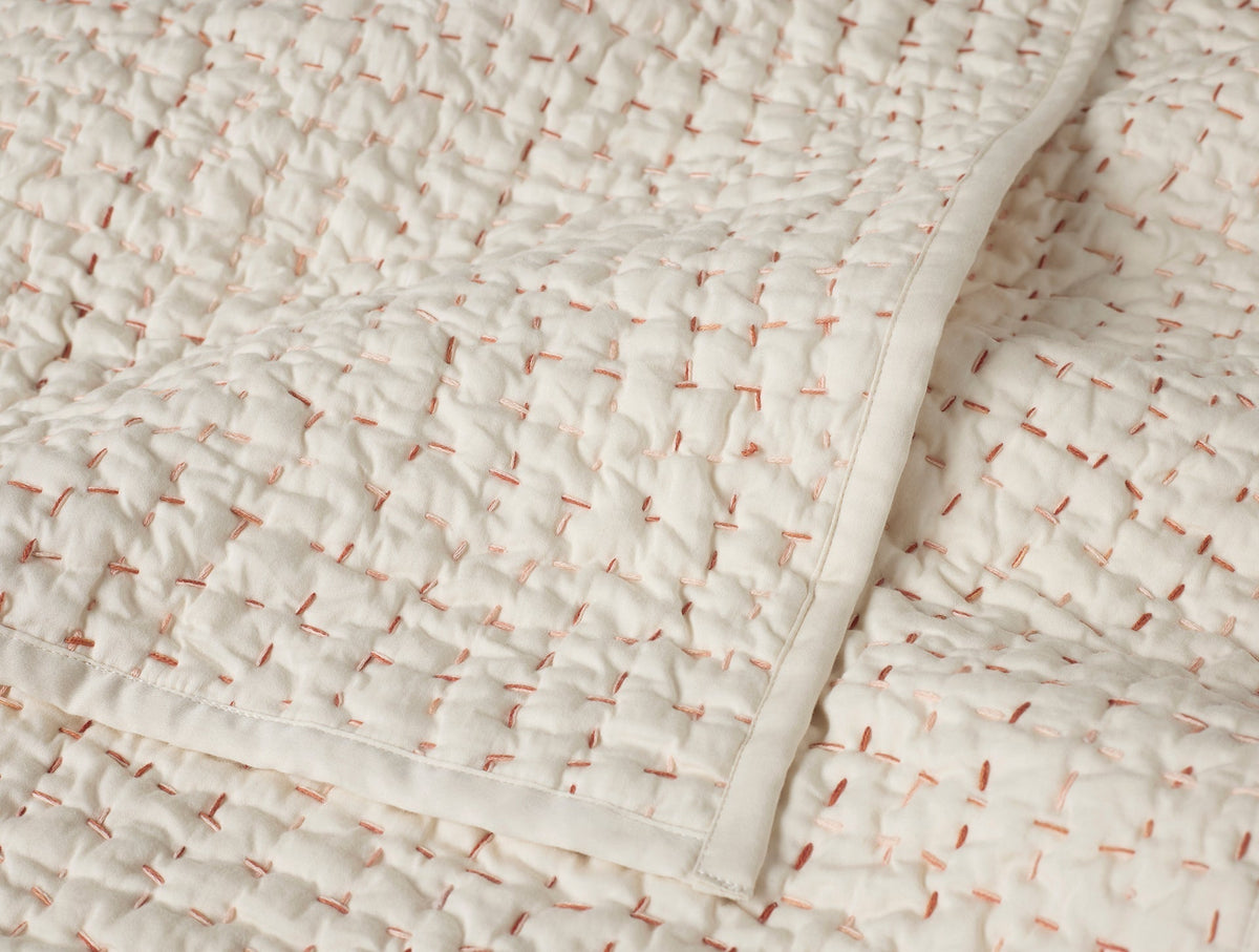 Coyuchi Pebbled Handstitched Organic Toddler Quilt
