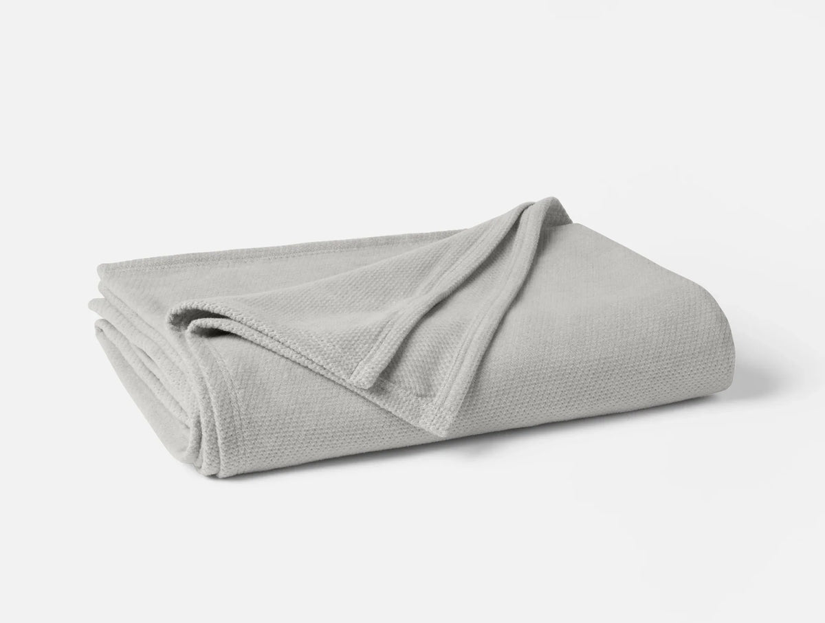 Coyuchi King Soft Gray Sequoia Washable Organic Cotton &amp; Wool Blanket