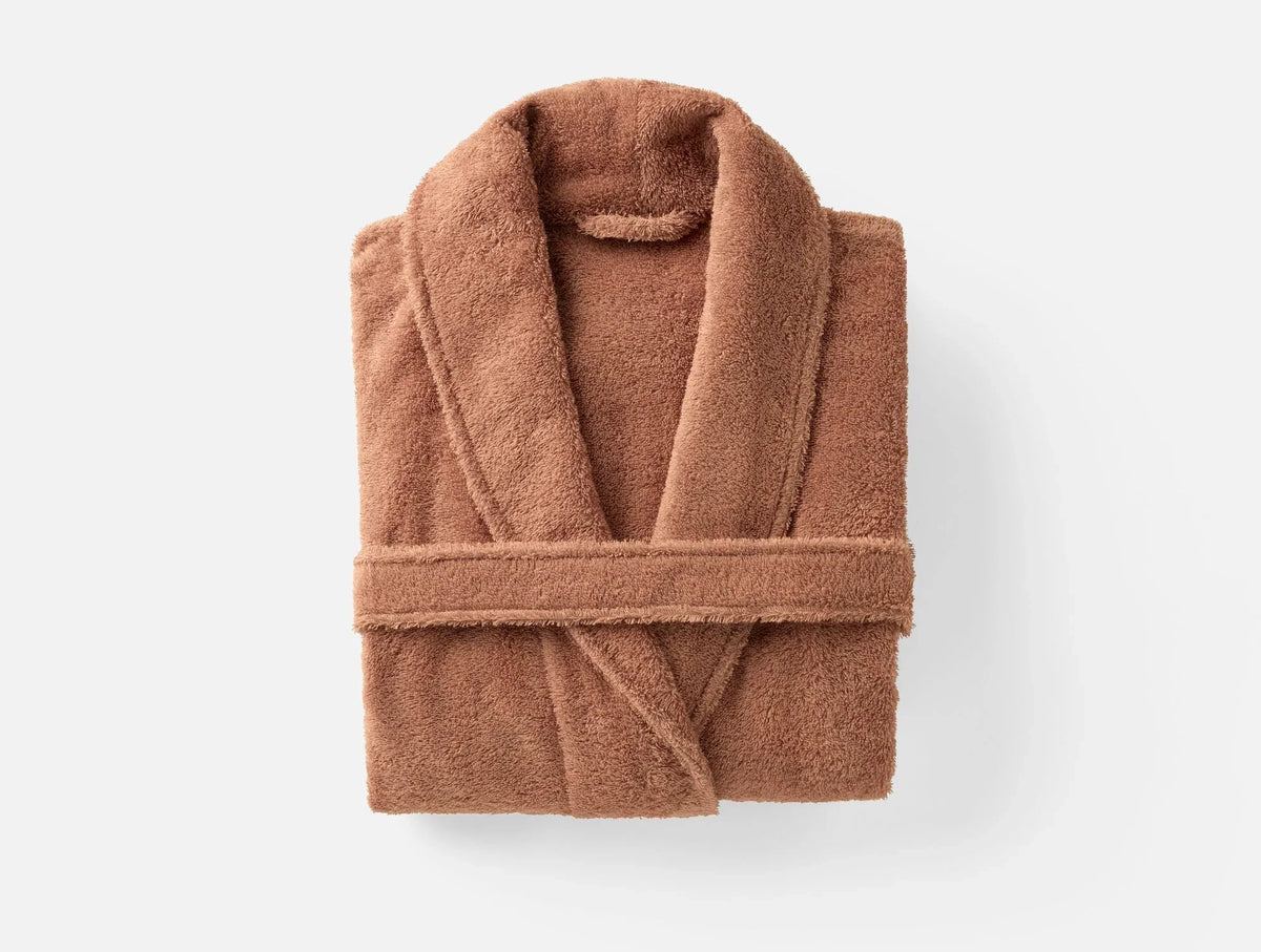 Coyuchi Small Medium Praline Unisex Cloud Loom Organic Robe