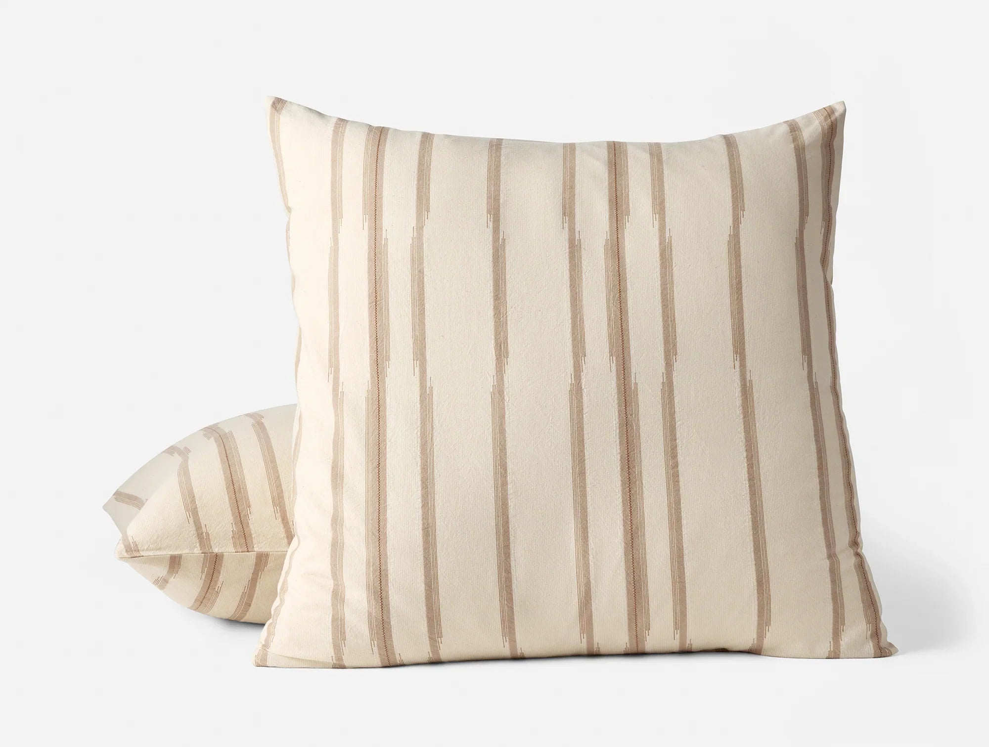Coyuchi Sham - Euro Fawn Cazadero Stripe Organic Duvet Cover