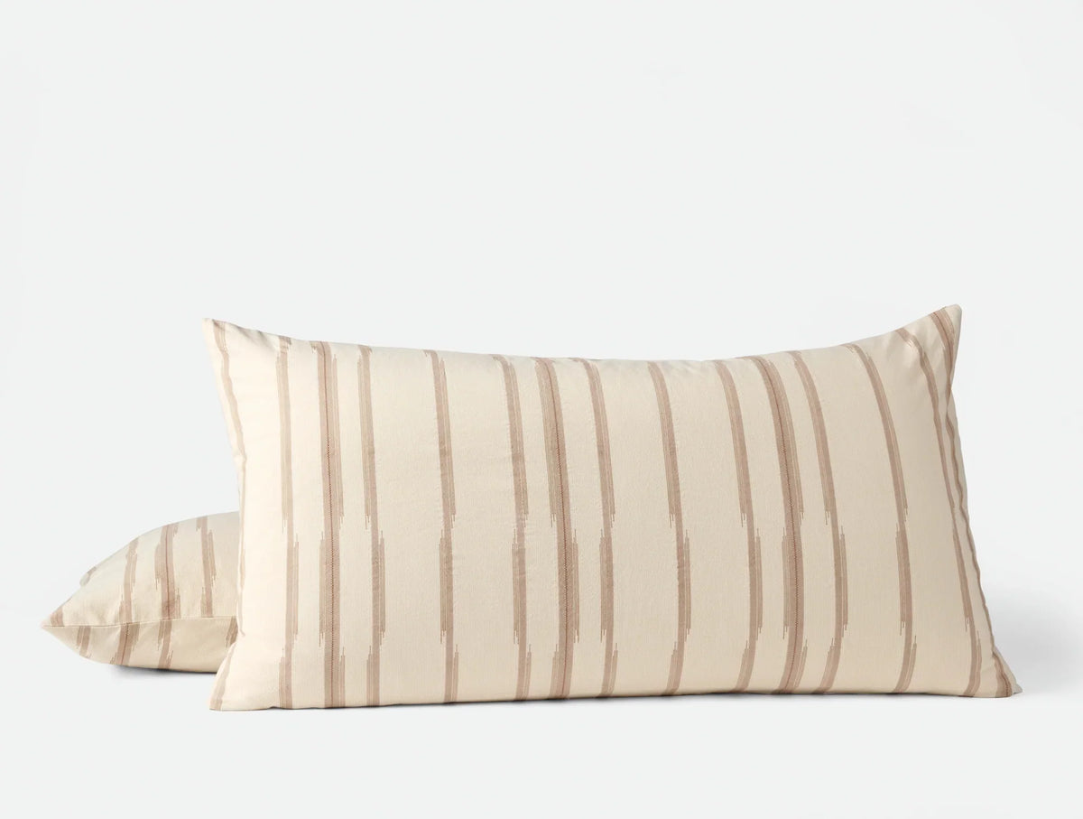 Coyuchi Sham - King Fawn Cazadero Stripe Organic Duvet Cover