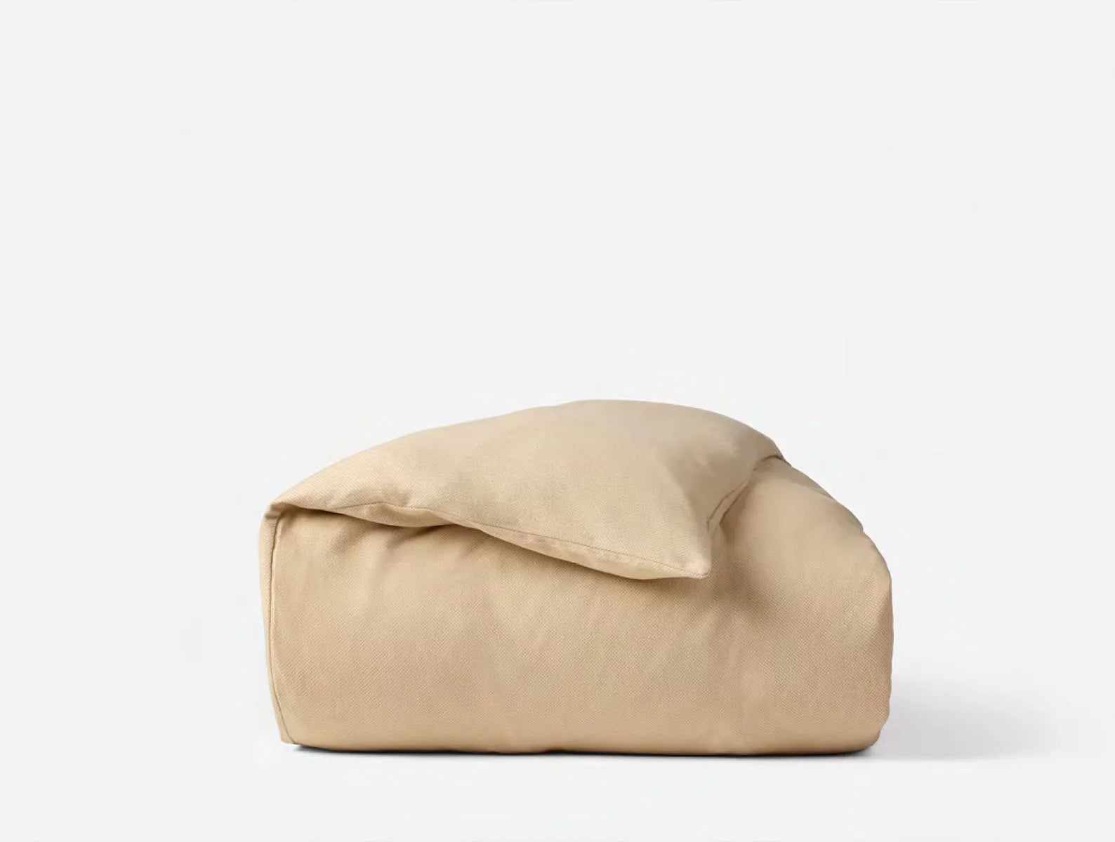 Coyuchi Full Queen Fawn Herringbone Cloud Brushed Organic Flannel Duvet Cover