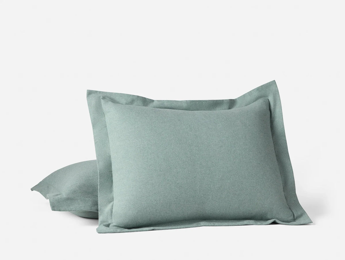 Coyuchi Sham - King Thyme Heather Cloud Brushed Organic Flannel Duvet Cover