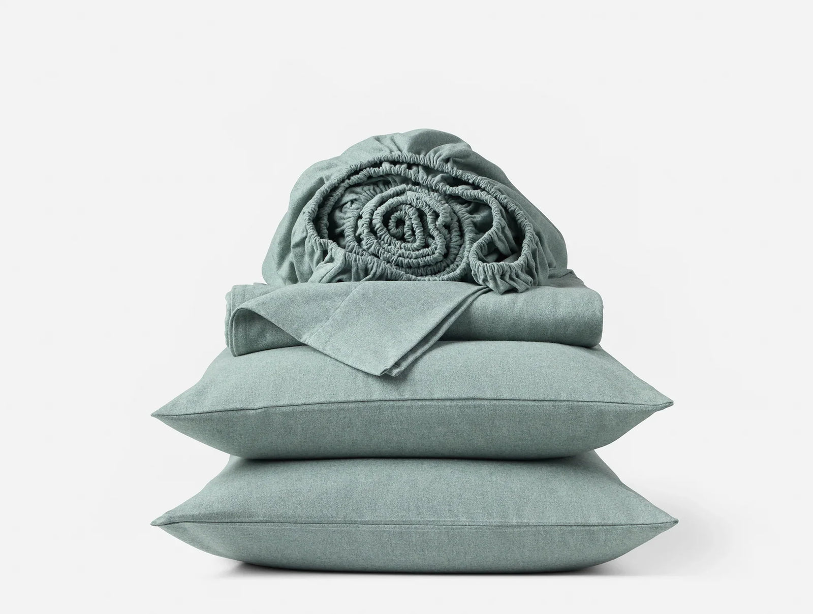 Coyuchi Full Thyme Heather Cloud Brushed Organic Flannel Sheet Set