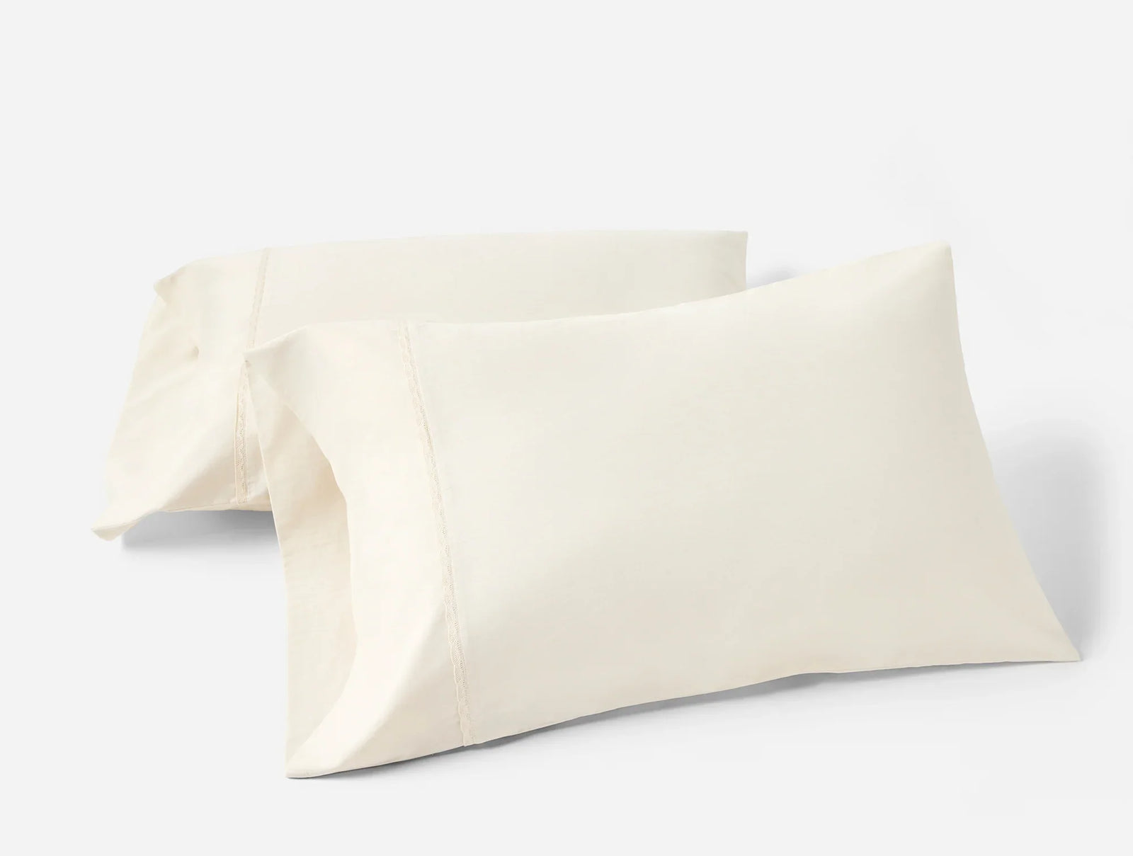 Coyuchi Pillowcase set - King Undyed Scalloped Cloud Soft Organic Sateen Sheet Set