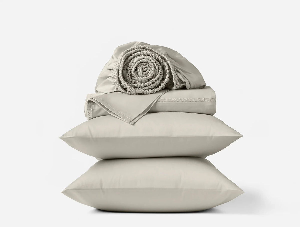 Coyuchi Full Stone Scalloped Cloud Soft Organic Sateen Sheet Set