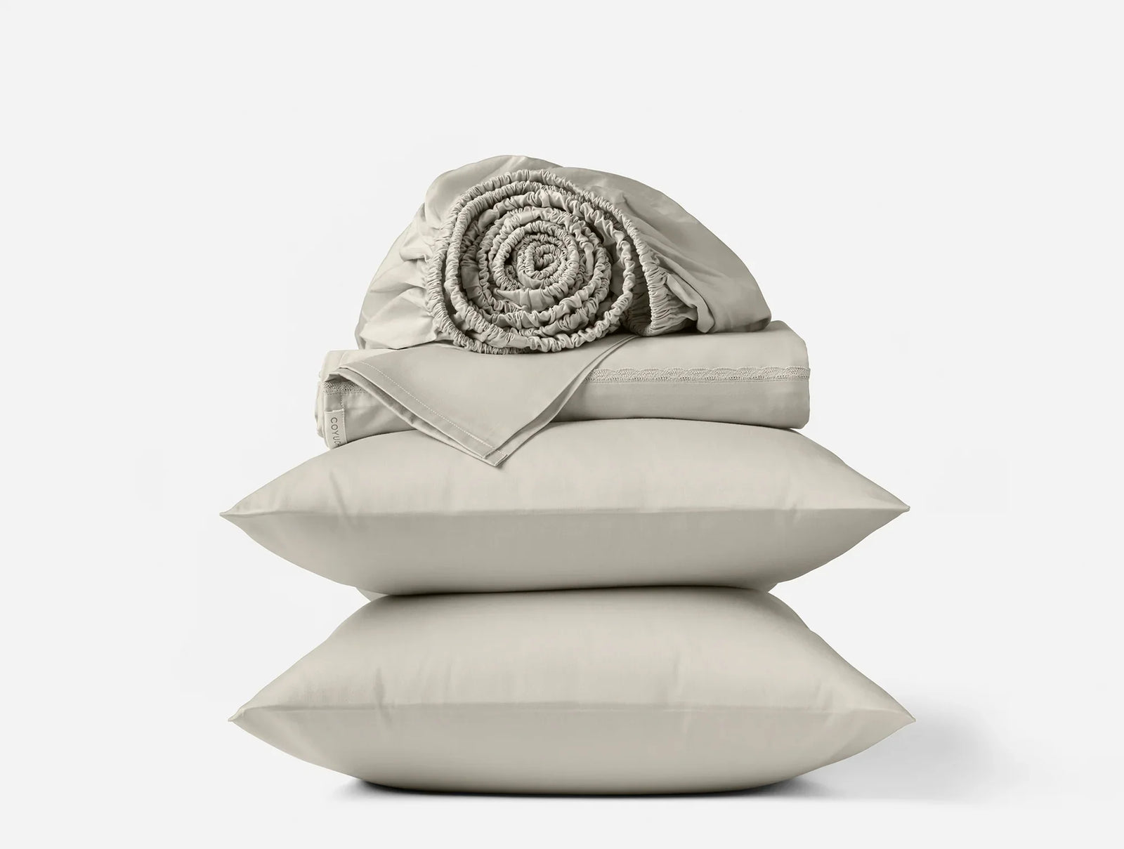 Coyuchi California King Stone Scalloped Cloud Soft Organic Sateen Sheet Set