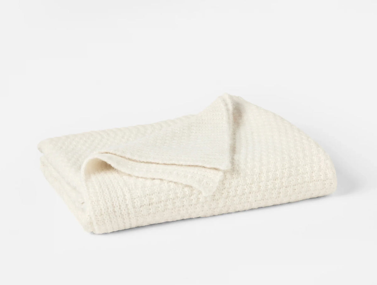 Coyuchi Throw Ivory Cordillera Alpaca Cotton Knit Throw