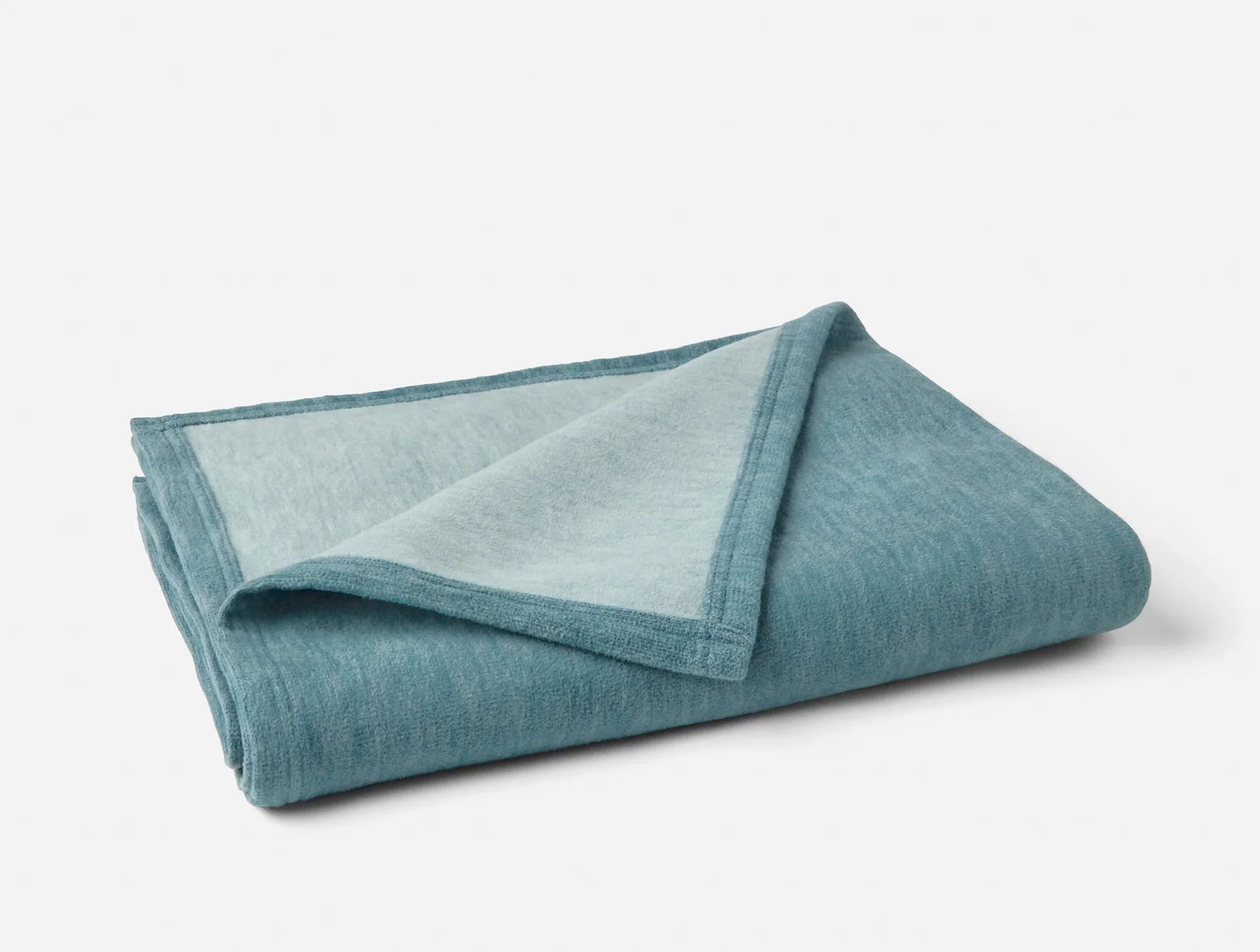 Coyuchi Throw Mystic Blue Ice Blue Full Circle Recycled Cotton Blanket