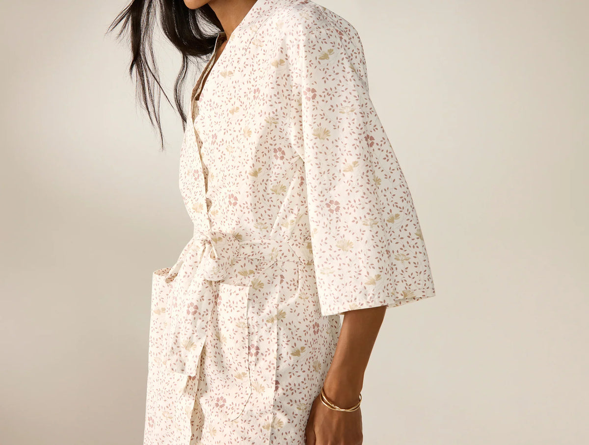 Coyuchi Praline Meadow Women's Isla Organic Cotton Robe