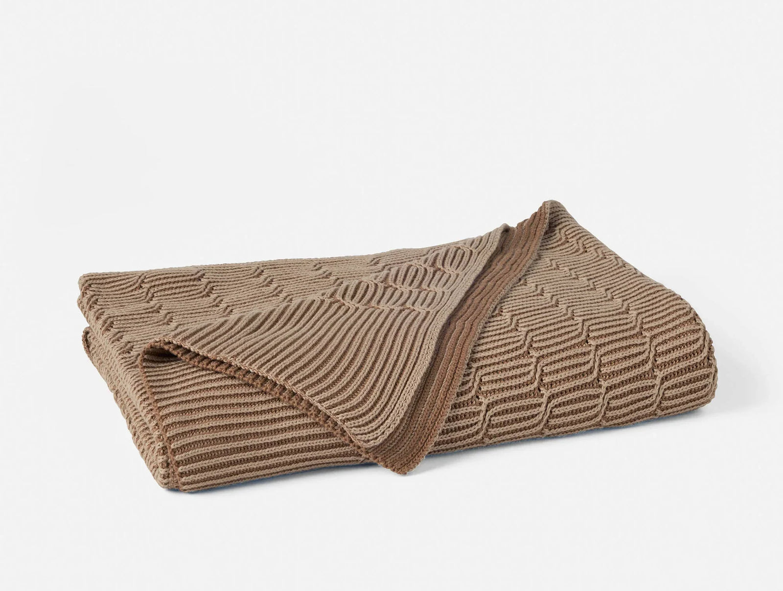 Coyuchi Throw Fawn Ivy Organic Knit Throw