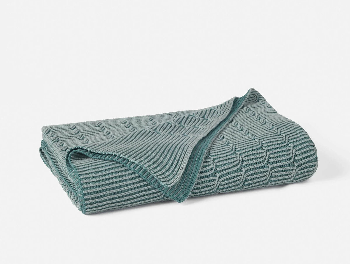 Coyuchi Throw Thyme Ivy Organic Knit Throw