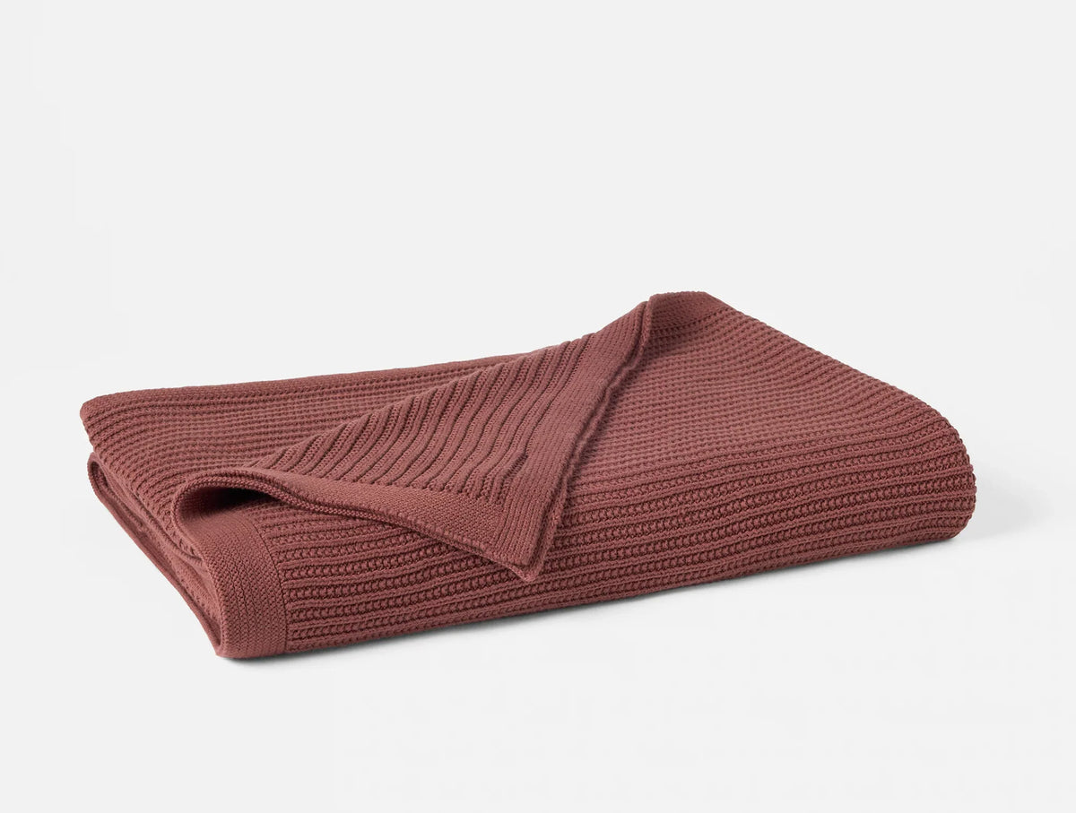 Coyuchi Throw 50&quot;x70&quot; Garnet Linea Organic Knit Throw