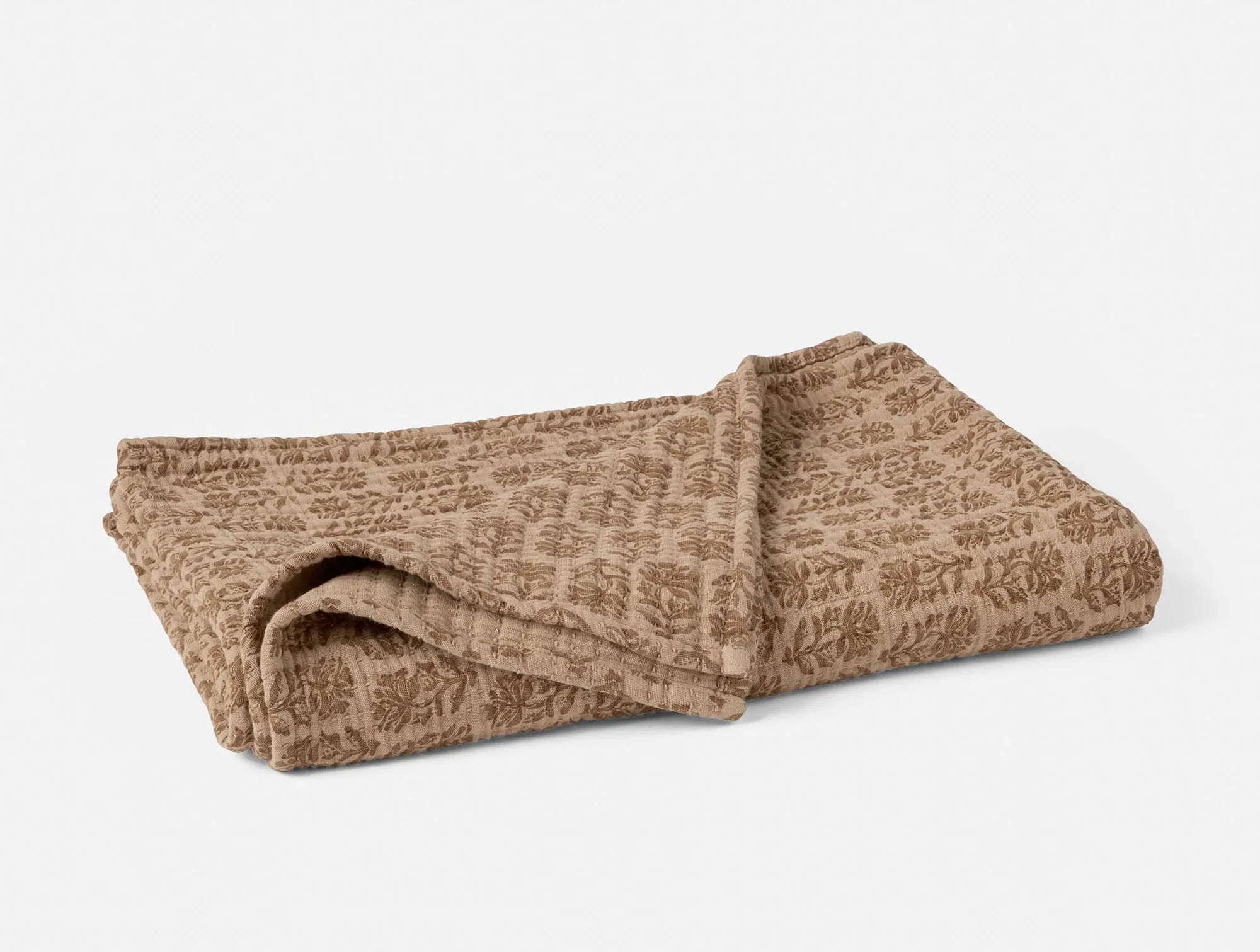 Coyuchi Throw Fawn Chrysanthemum Mirada Organic Matelasse Blanket