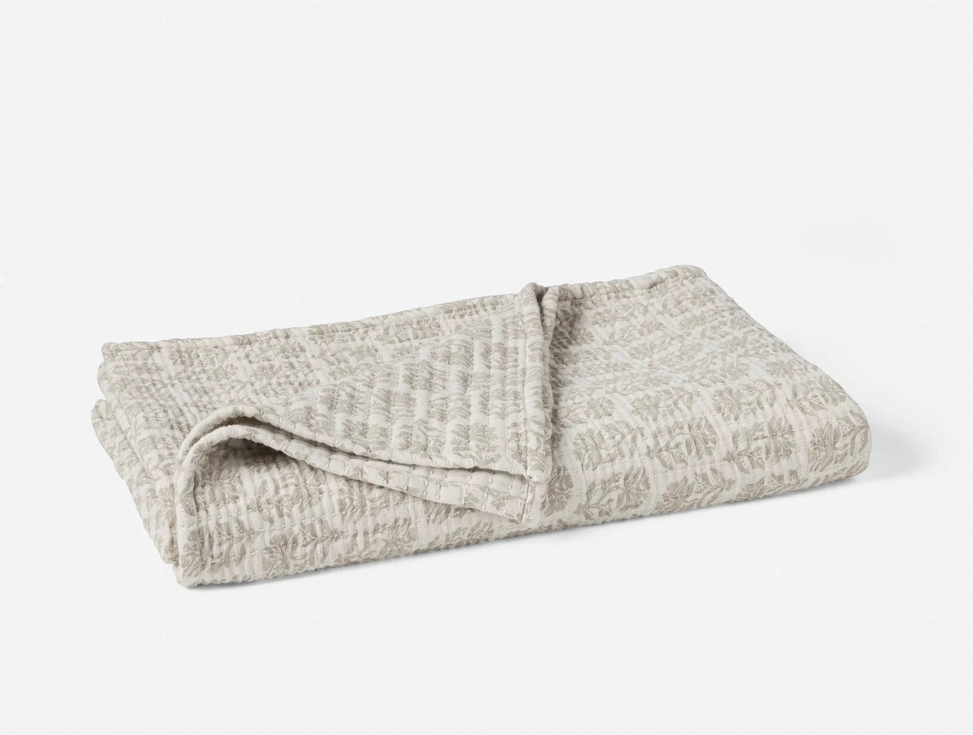 Coyuchi Throw Sand Chrysanthemum Mirada Organic Matelasse Blanket