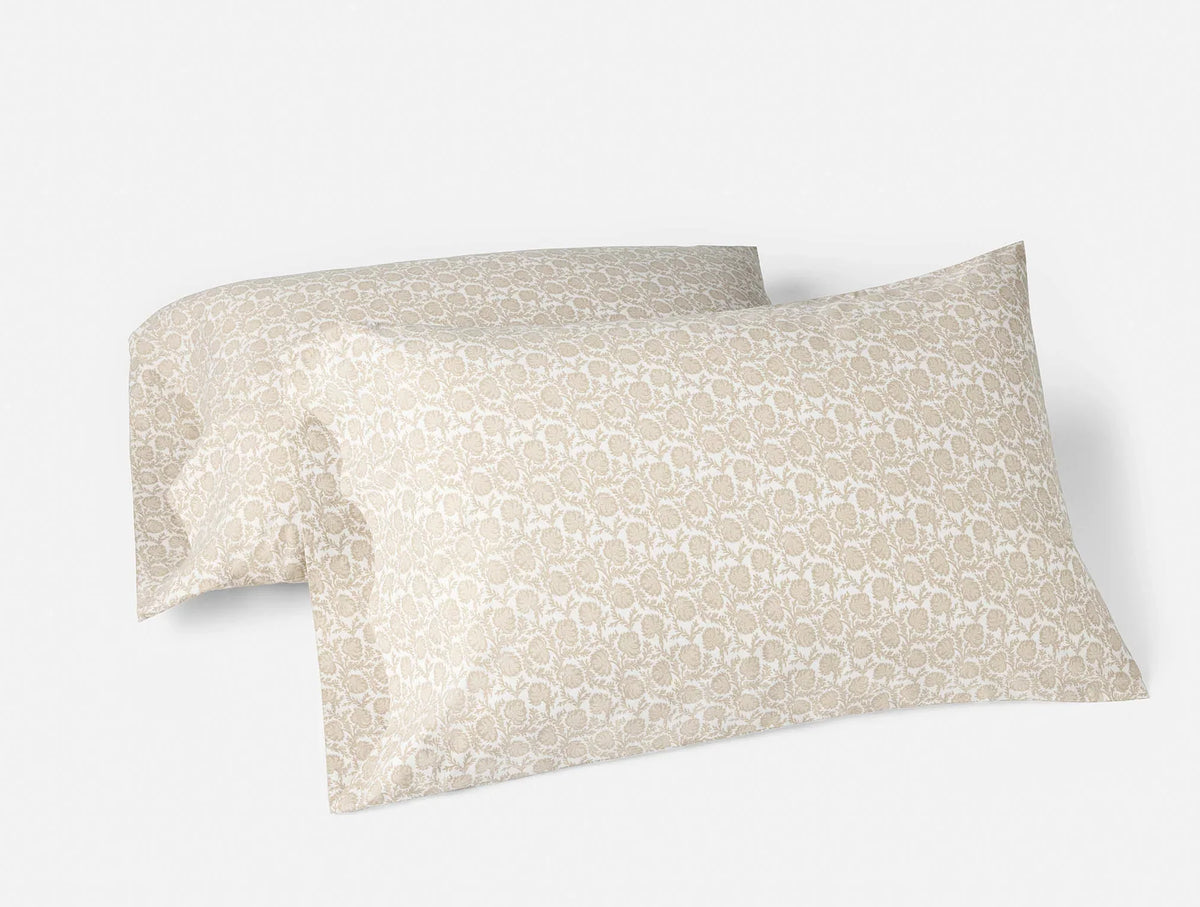 Coyuchi Shell Robles Organic Print Percale Sheet Set