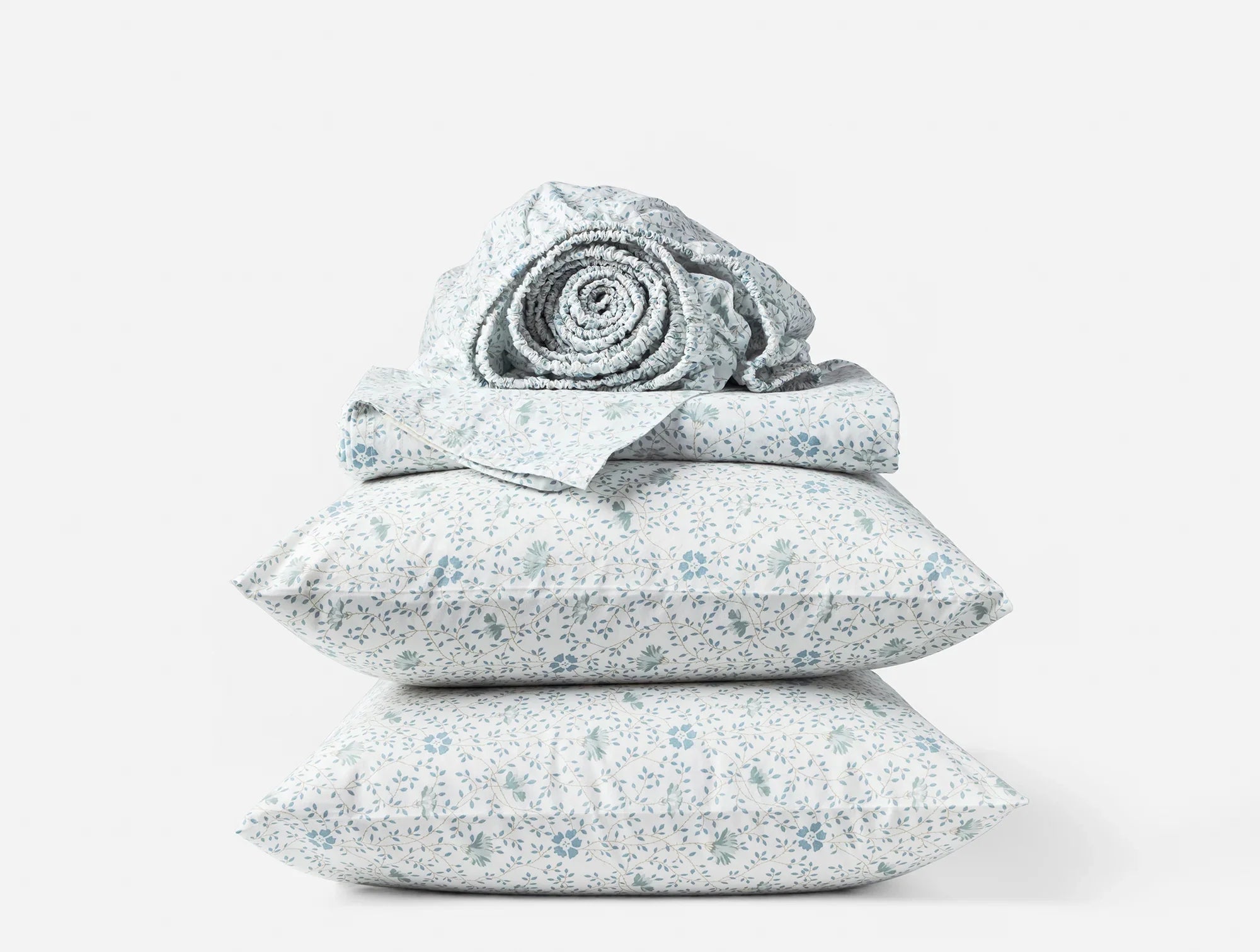 Coyuchi Queen Tidal Meadow Organic Print Percale Sheet Set