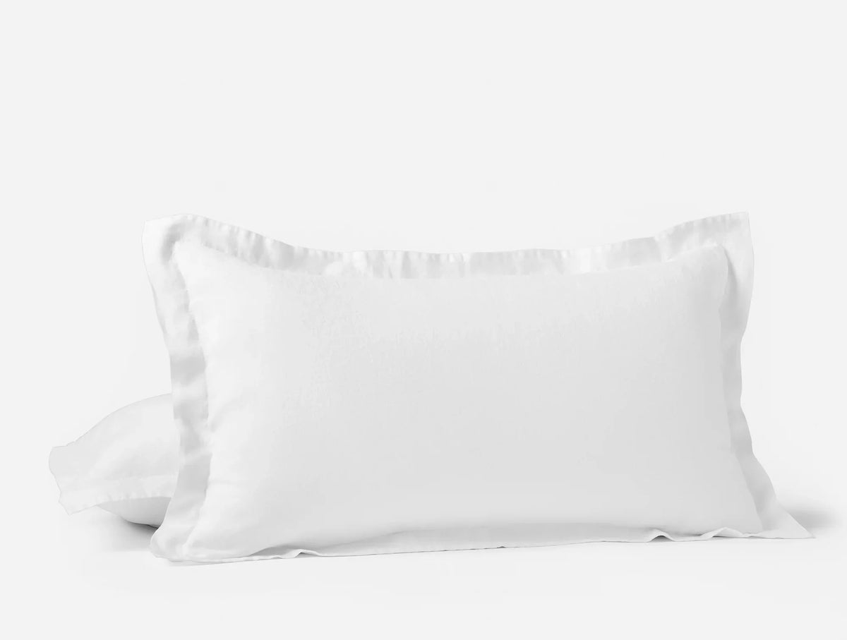 Coyuchi King Sham Alpine White Organic Relaxed Linen Duvet Cover