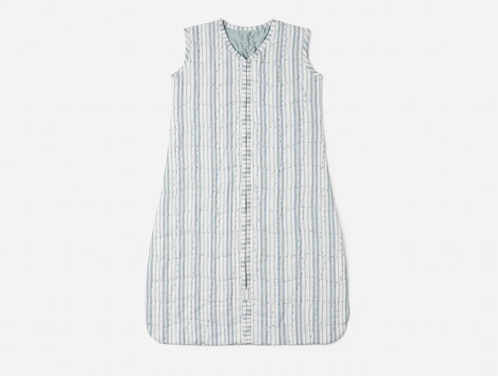 Coyuchi Pacific Blue Stripe 6-12 Months Pebbled Handstitched Organic Snuggle Sack