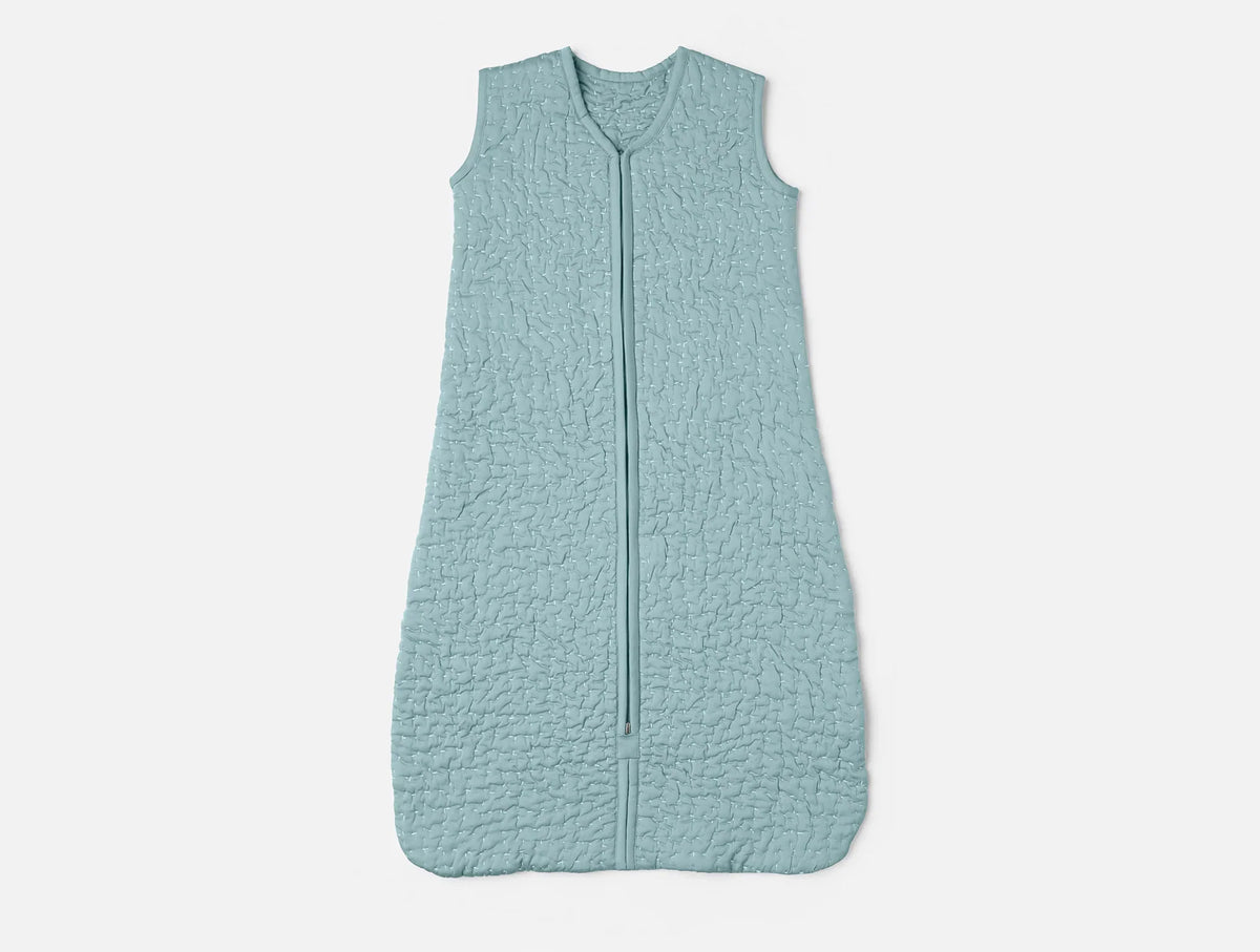 Coyuchi Pacific Blue 6-12 Months Pebbled Handstitched Organic Snuggle Sack