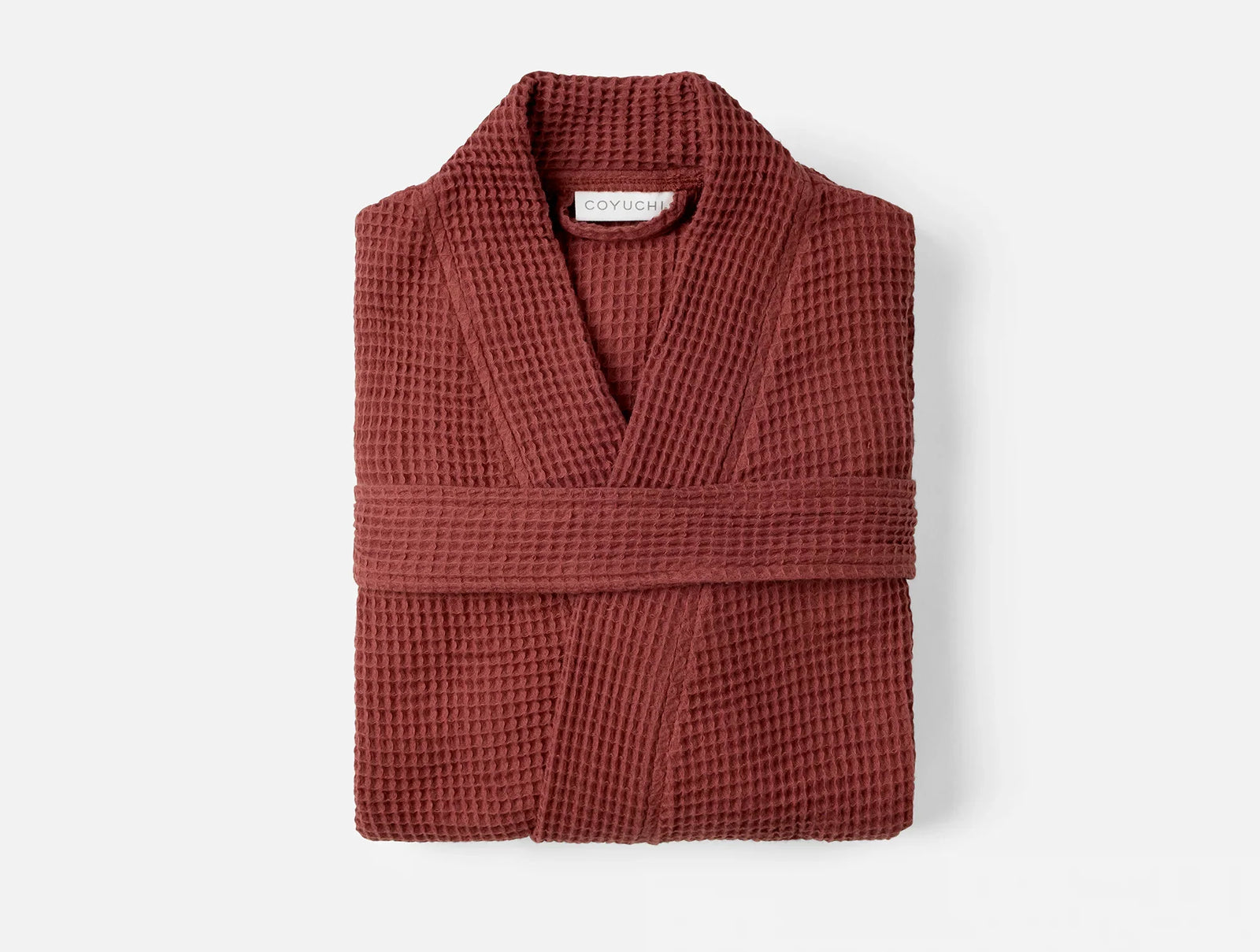 Coyuchi Medium Large Garnet Unisex Organic Waffle Robe