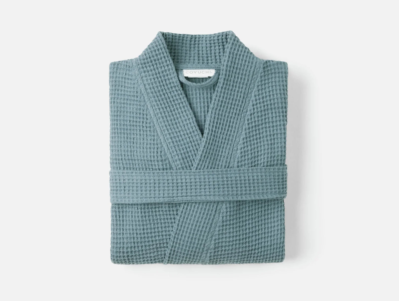 Coyuchi Medium Large Lagoon Unisex Organic Waffle Robe