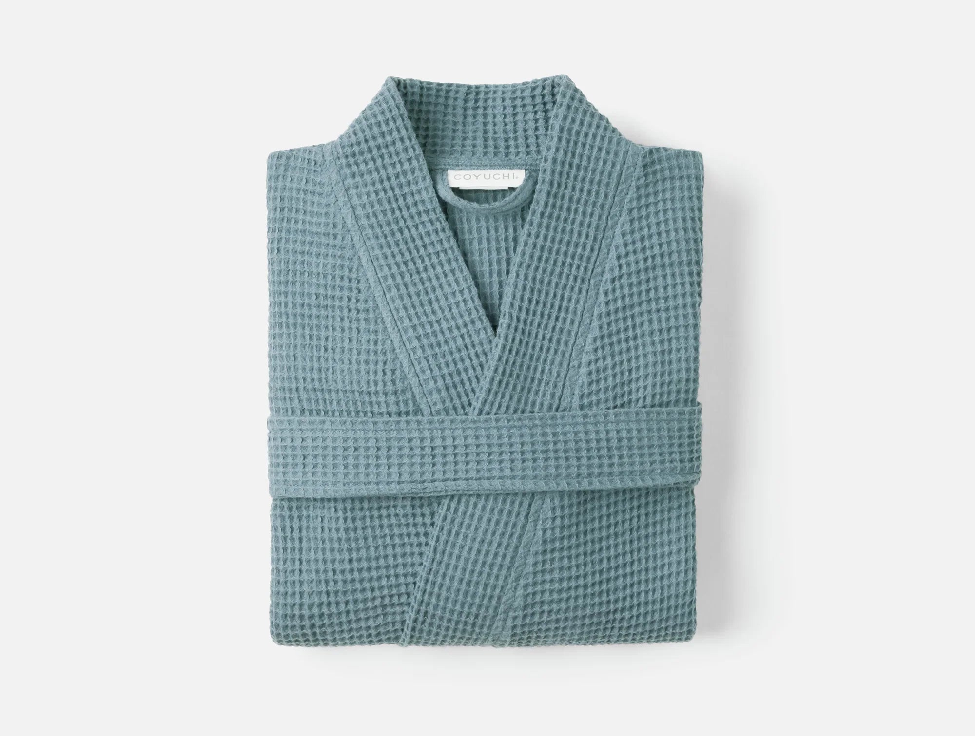 Coyuchi Medium Large Lagoon Unisex Organic Waffle Robe