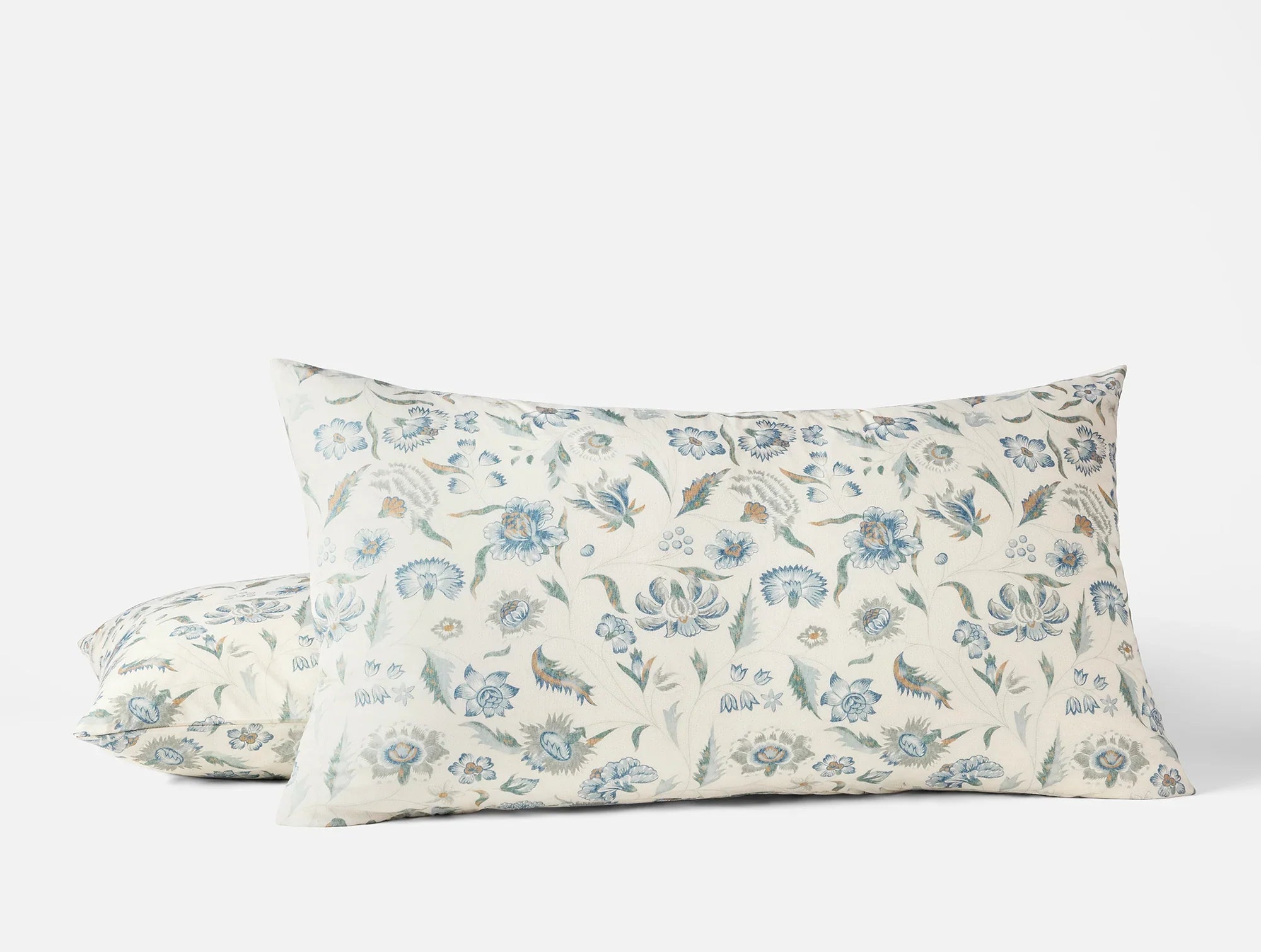 Coyuchi King Sham Undyed w Cerulean Viola Organic Print Duvet Cover