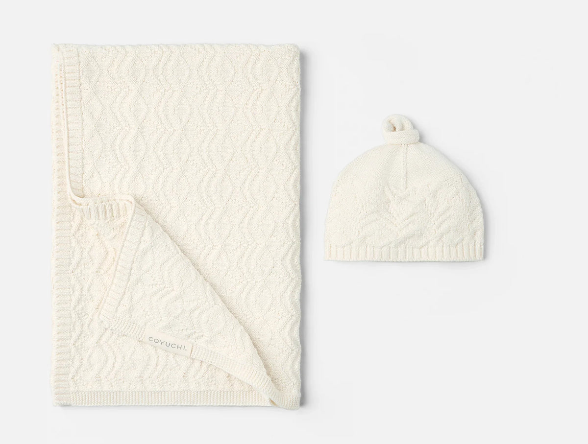 Coyuchi Undyed Wren Organic Knit Baby Gift Set