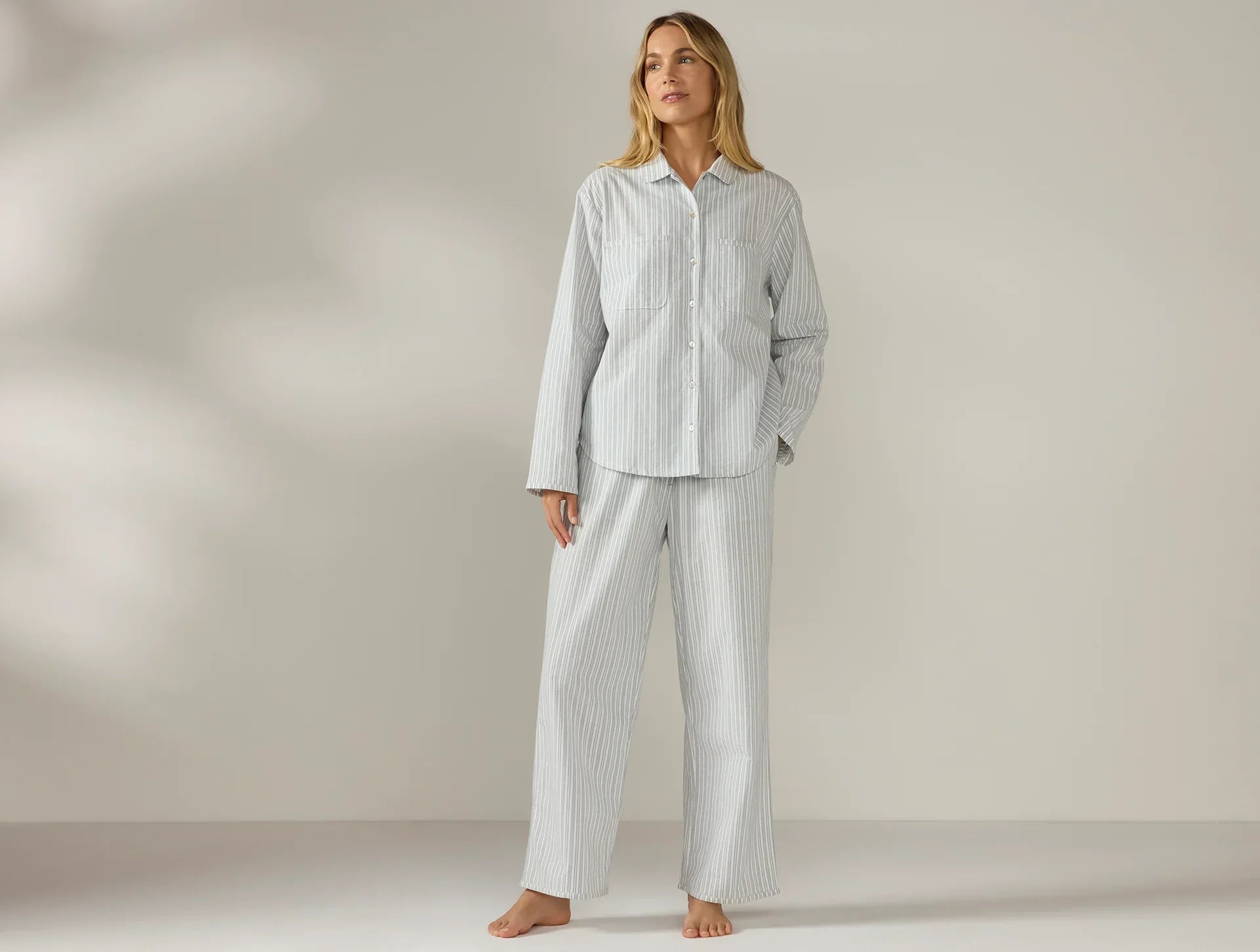 Coyuchi Women's Isla Organic Cotton Long Sleeve Pajama Set