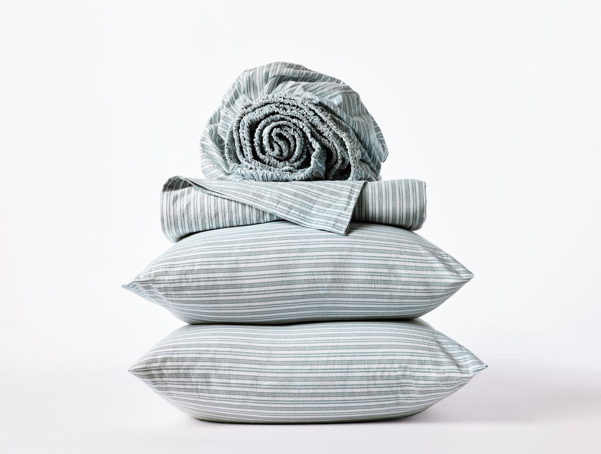 Coyuchi Organic Crinkled Percale Sheet Set