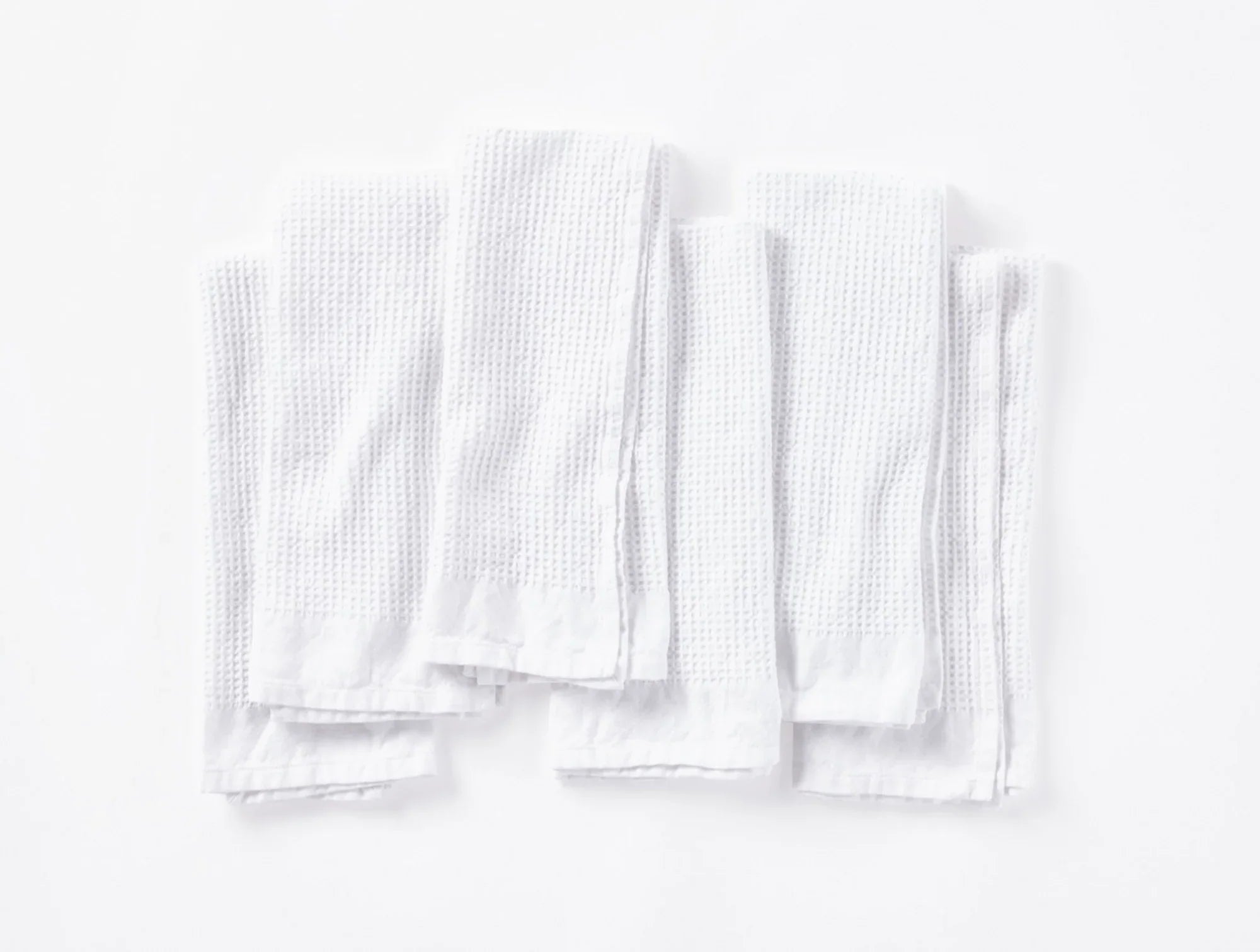 Coyuchi Alpine White Organic Waffle Kitchen Towels, Set of 6