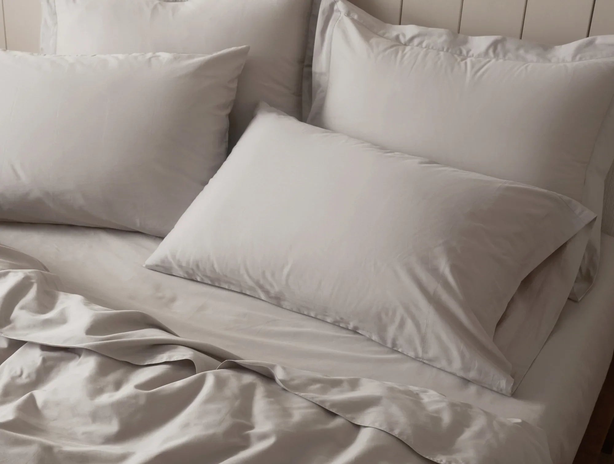 Coyuchi Pale Gray Cloud Soft Organic Sateen Duvet Cover