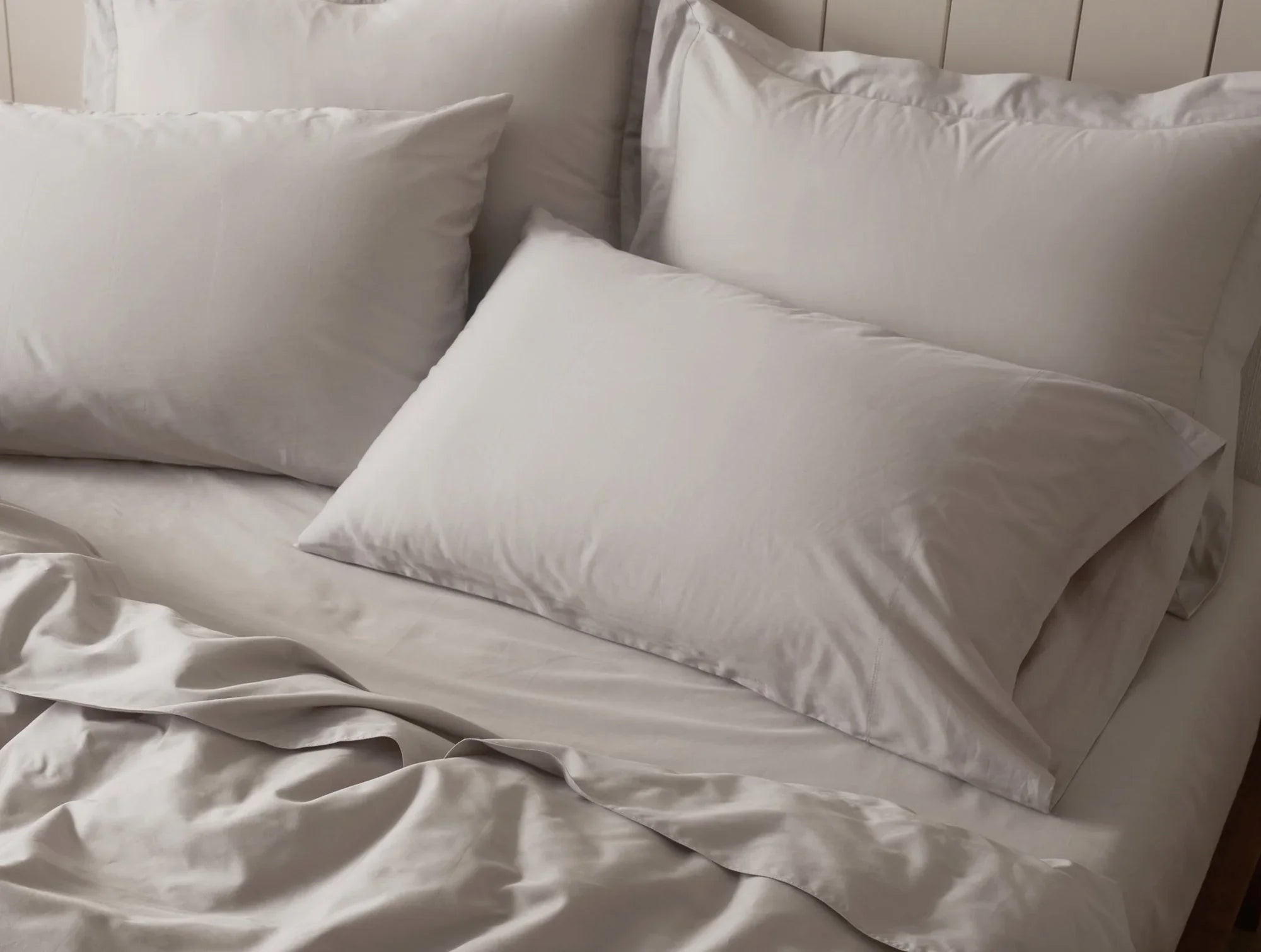 Coyuchi Standard Shams Pale Gray Cloud Soft Organic Sateen Duvet Cover
