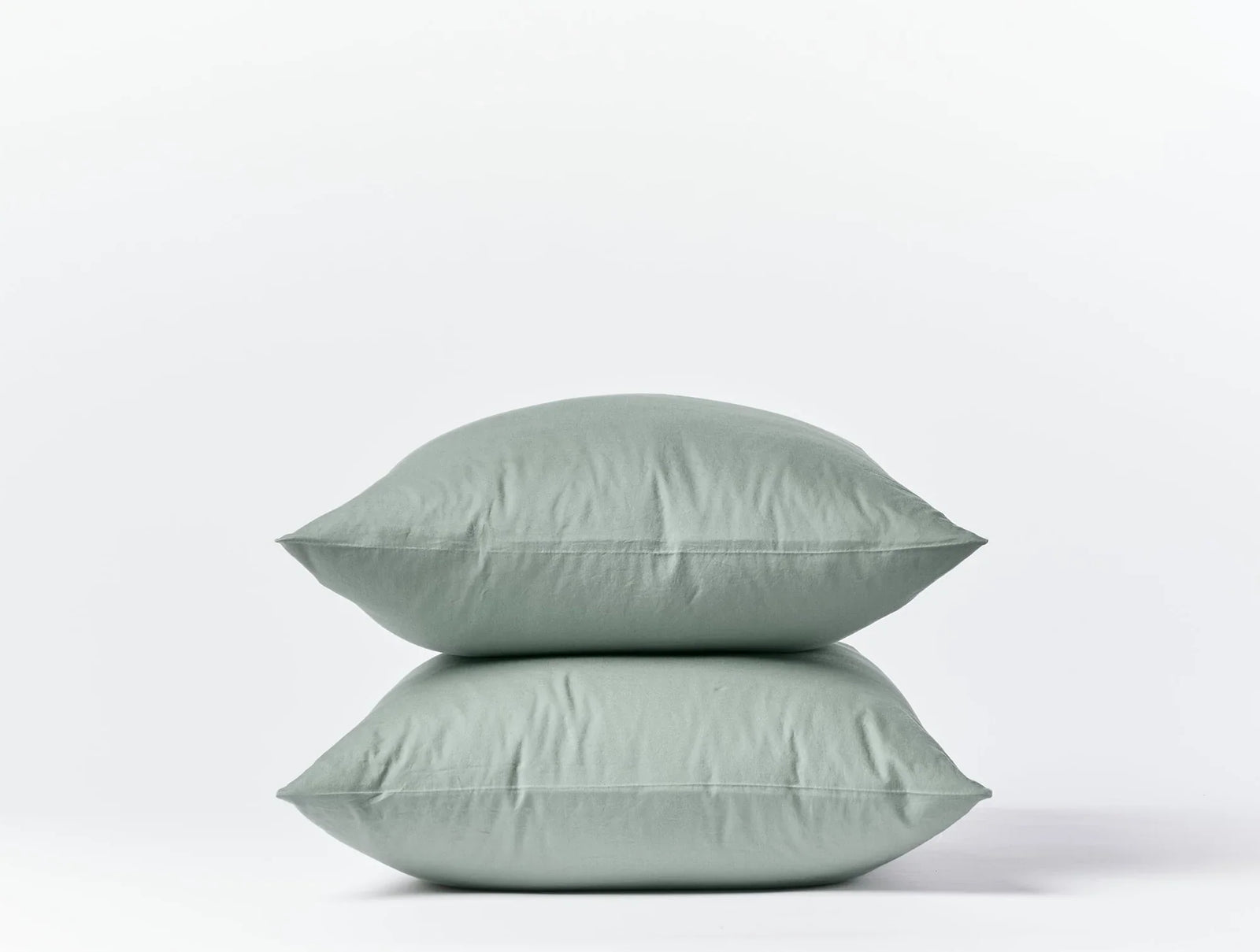 Coyuchi Standard Queen Pillowcase Set Sage Organic Crinkled Percale Sheet Set