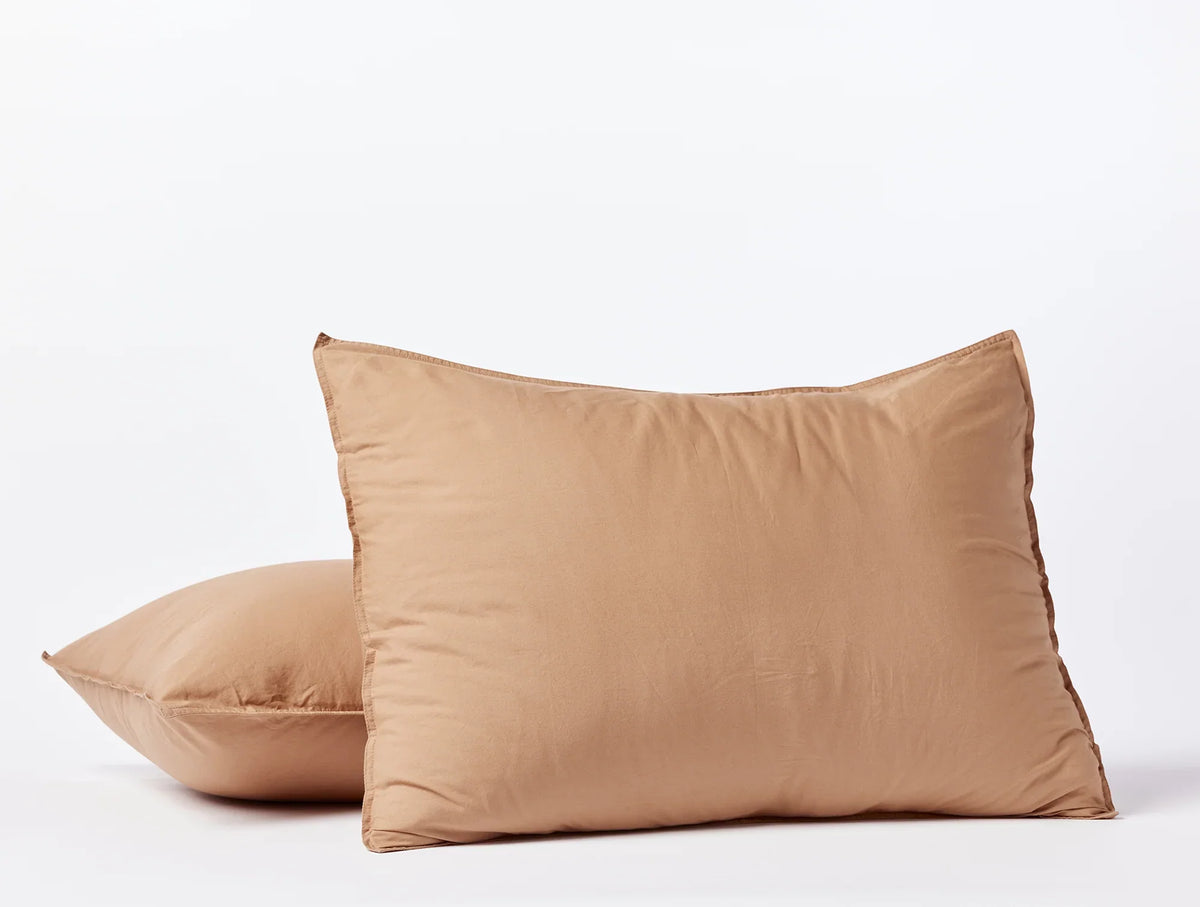 Coyuchi Standard Sham Ginger Organic Crinkled Percale Duvet Cover