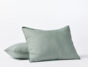 Coyuchi Standard Sham Sage Organic Crinkled Percale Duvet Cover