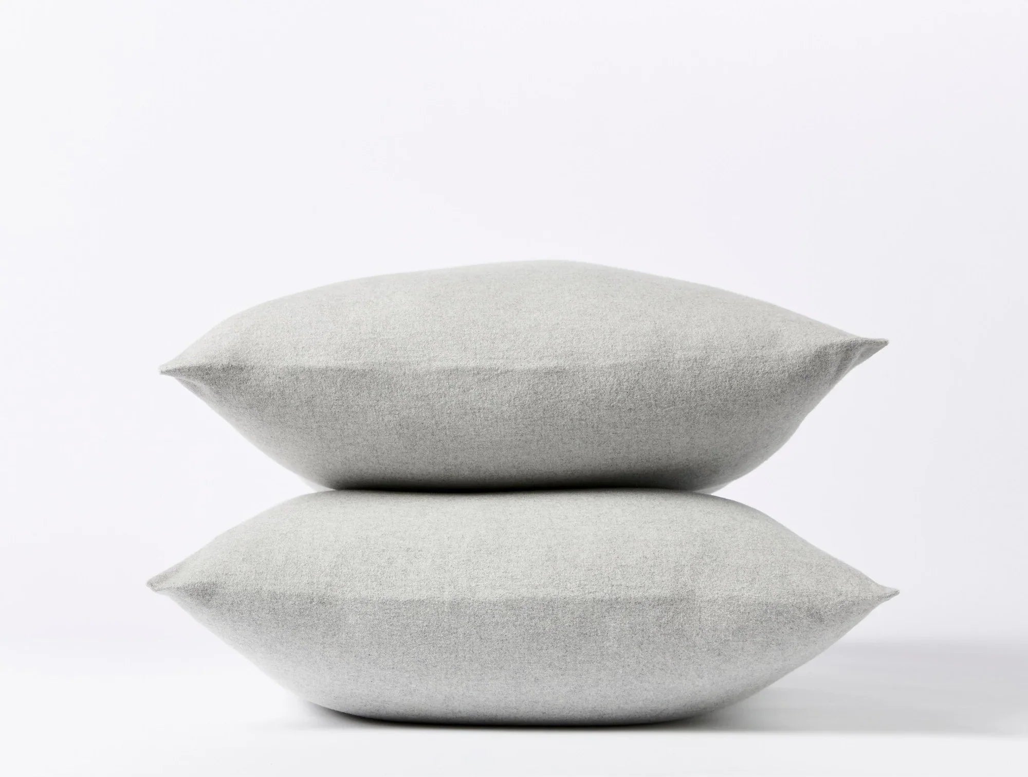 Coyuchi Pillowcase- King Pale Gray Heather Cloud Brushed Organic Flannel Sheet Set