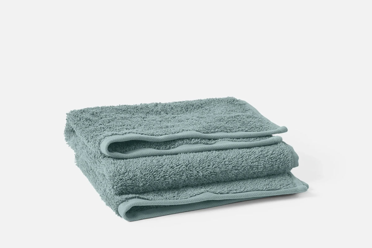 Coyuchi Bath Towel Pacific Blue Cloud Loom Organic Towels &amp; Bath Mat