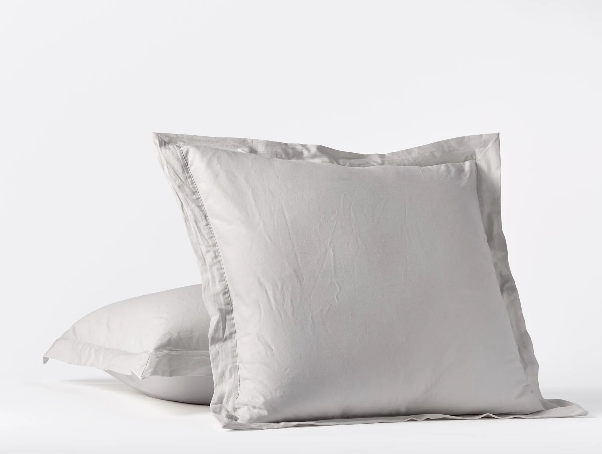 Coyuchi Euro Shams Pale Gray Cloud Soft Organic Sateen Duvet Cover