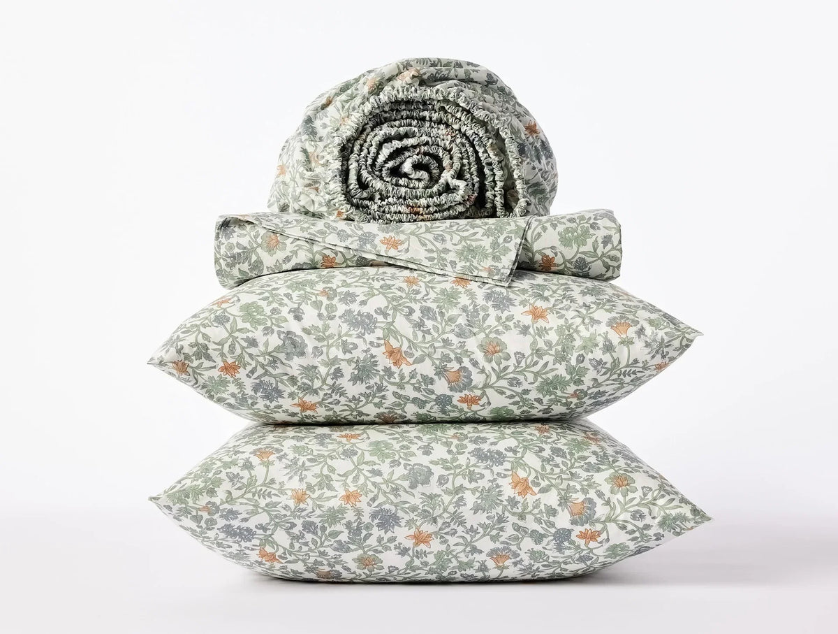 Coyuchi Organic Print Percale Sheet Set