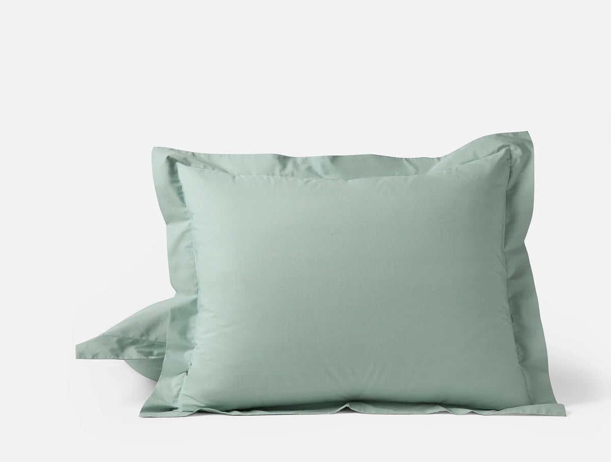 Coyuchi King Sham Seafoam Refined Organic Percale Duvet Cover