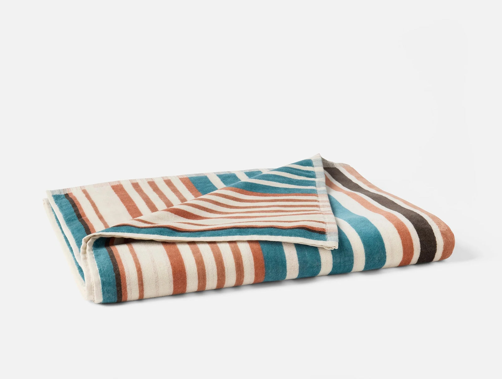 Coyuchi Aquamarine Stripe Dawn Stripe Organic Beach Towel
