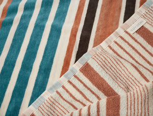 Coyuchi Aquamarine Stripe Dawn Stripe Organic Beach Towel