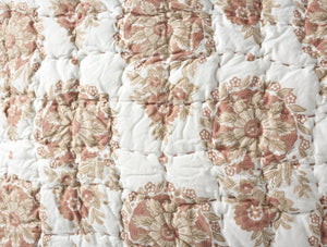 Coyuchi Praline Flores Handstitched Organic Quilt