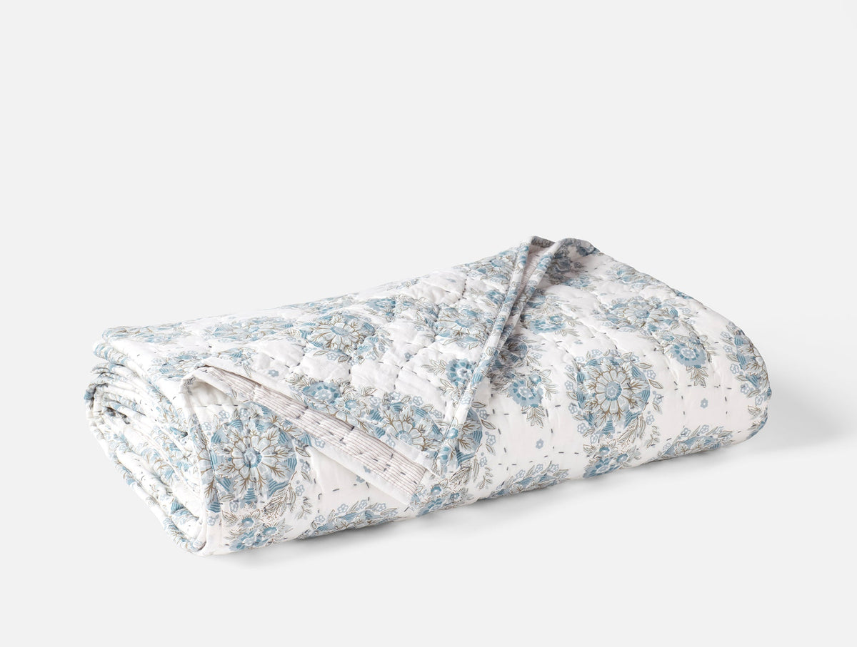 Coyuchi Tidal Flores Handstitched Organic Quilt
